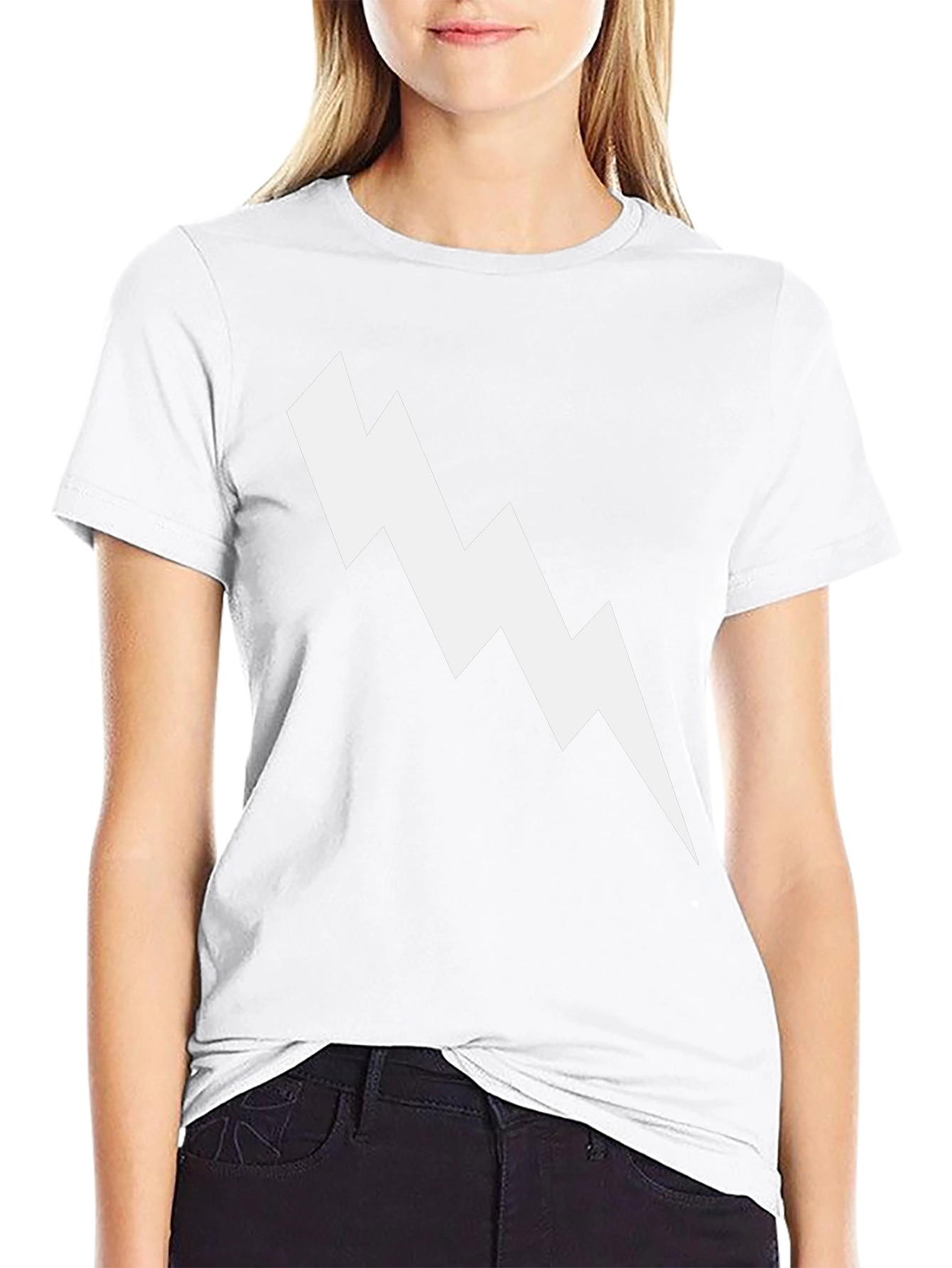 Lightning Bolt Graphic Tee - Black Cotton T-Shirt