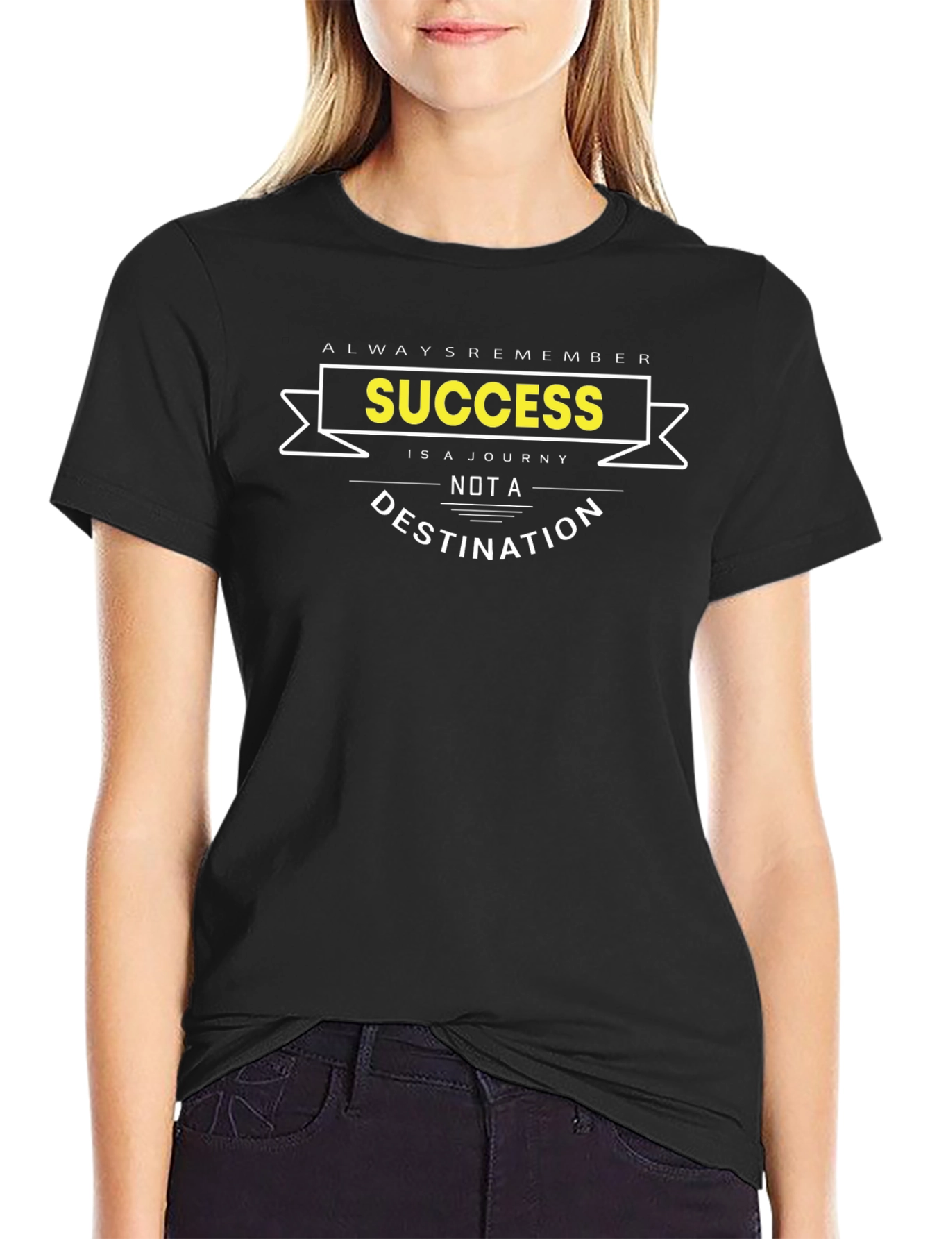 Success Journey Black Graphic T-Shirt