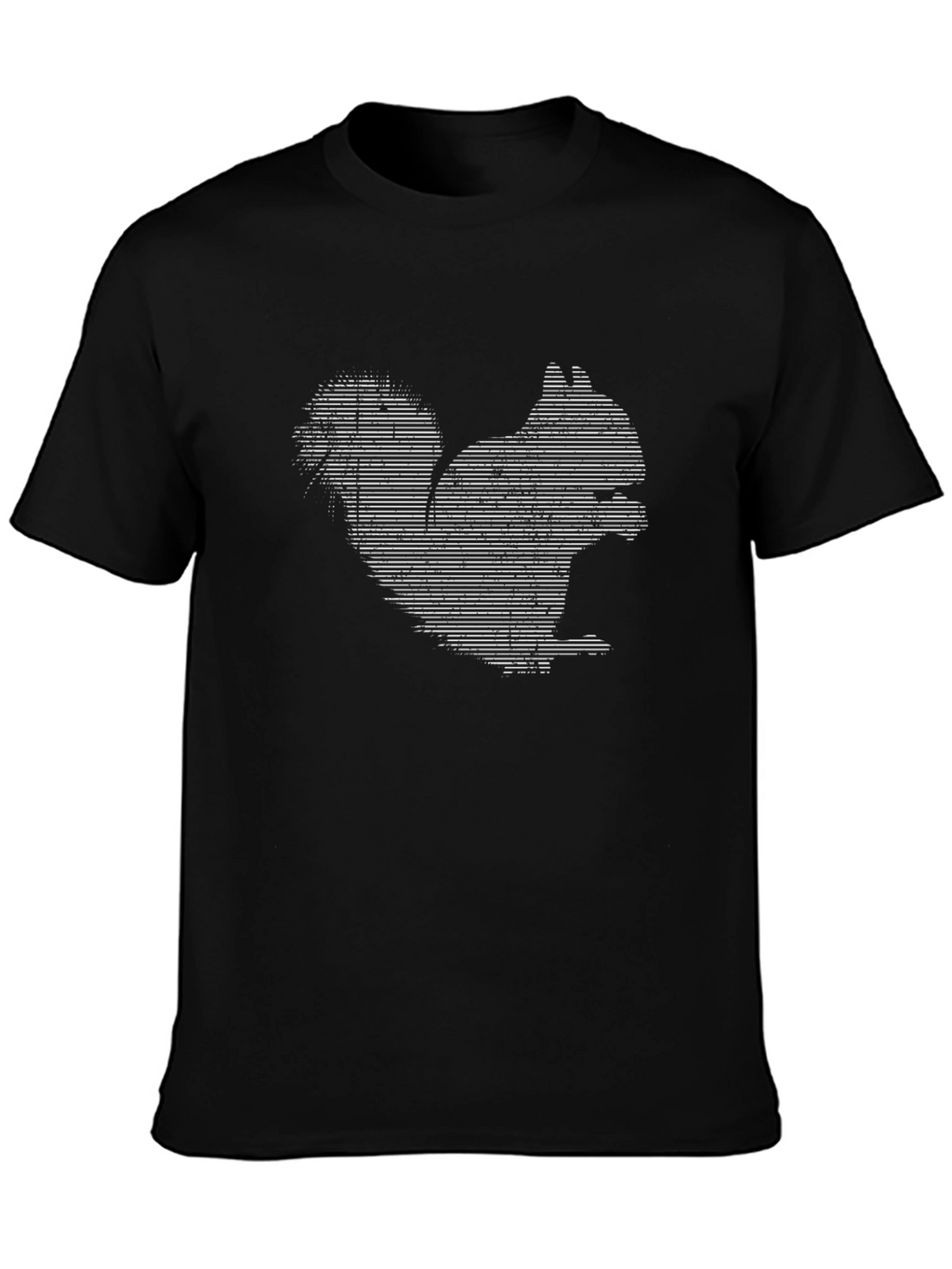 Squirrel Graphic Tee - Black Cotton T-Shirt