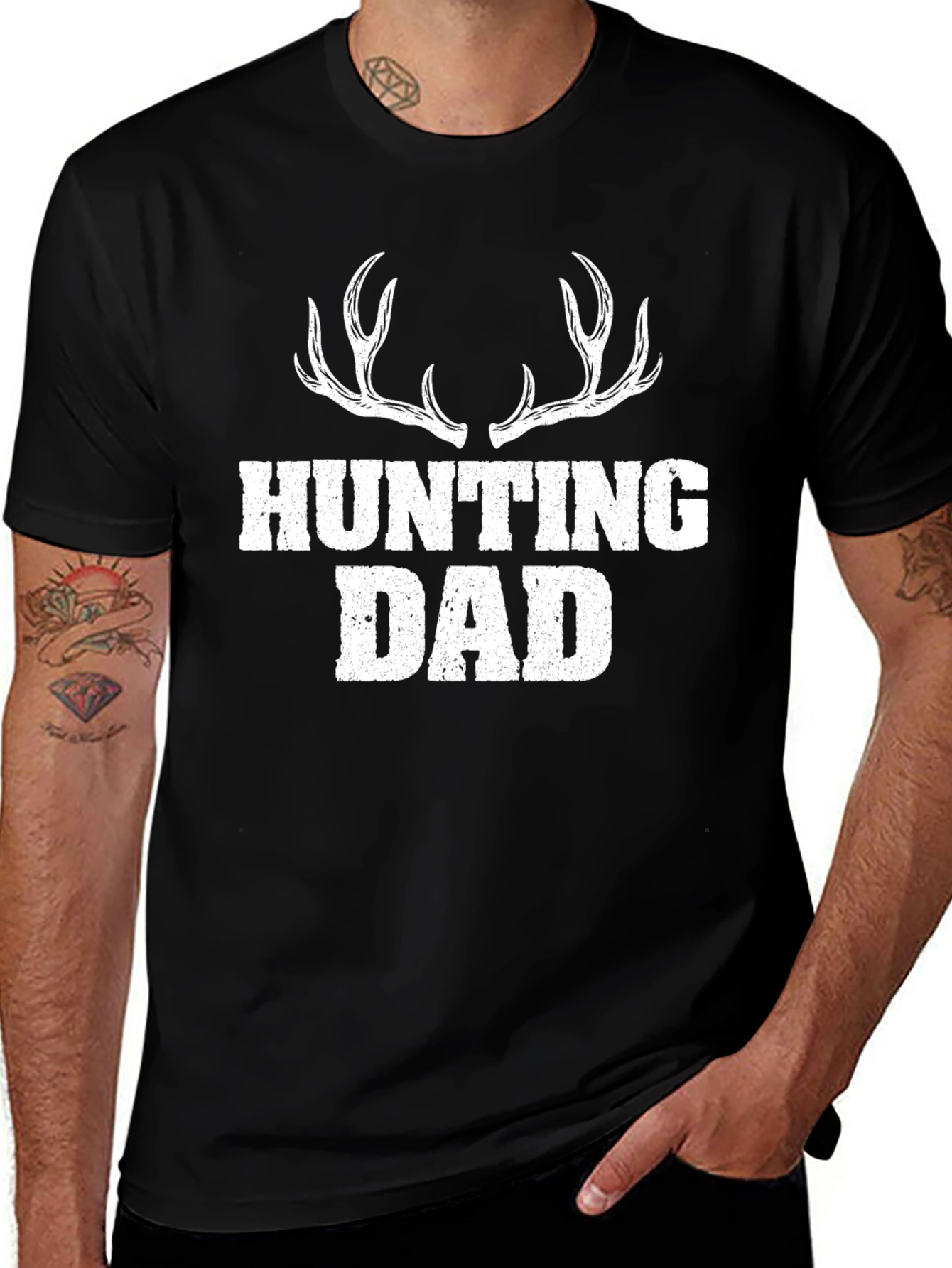 Hunting Dad T-Shirt - Antler Design - Perfect Gift