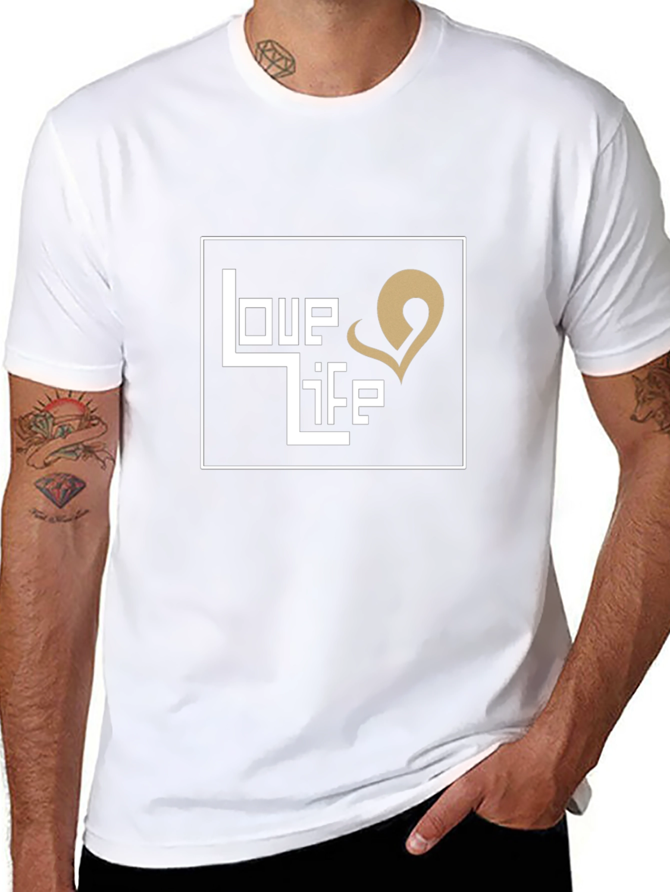 Love Life Graphic Print Black T-Shirt