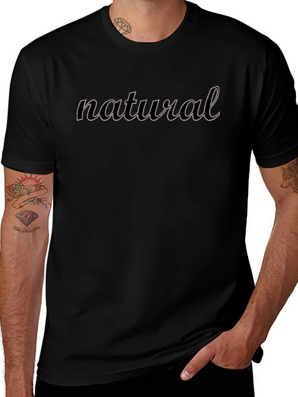Natural Graphic Tee - Black Casual T-Shirt