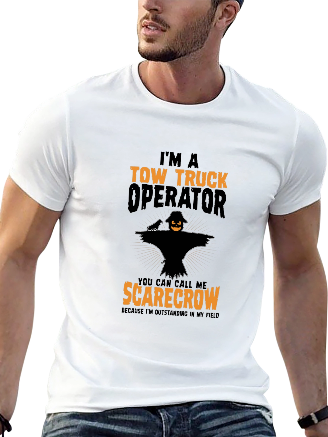 Tow Truck Operator Scarecrow Graphic T-Shirt