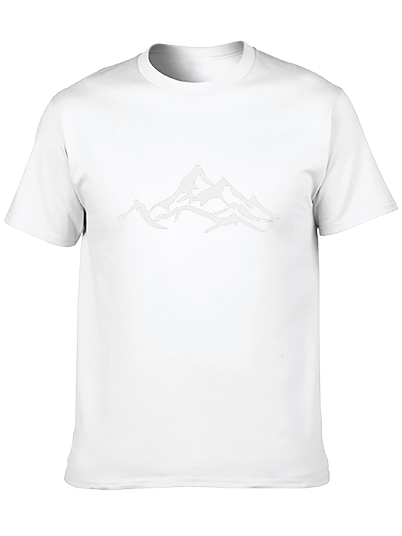 Mens Black T-Shirt with White Mountain Design