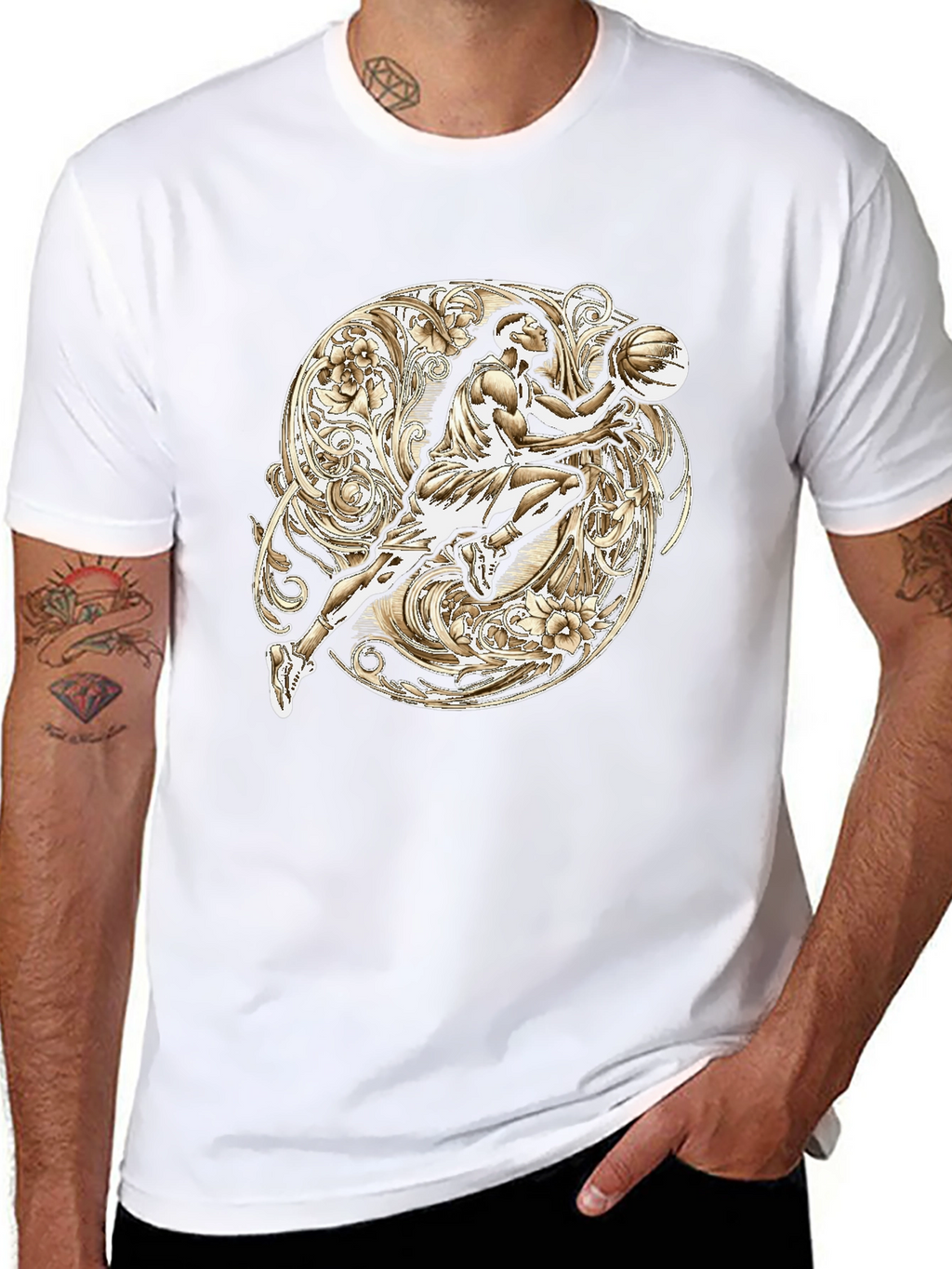 Basketball Player Graphic T-Shirt - Sporty Style