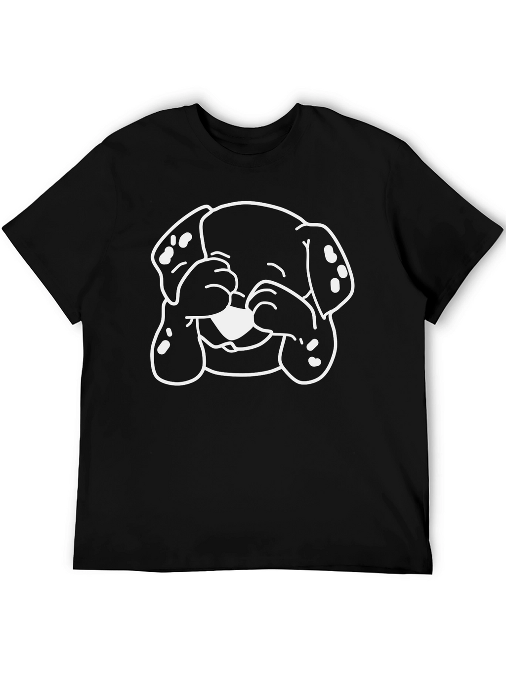 Dog Peek-a-boo Graphic Tee - Black Cotton Blend