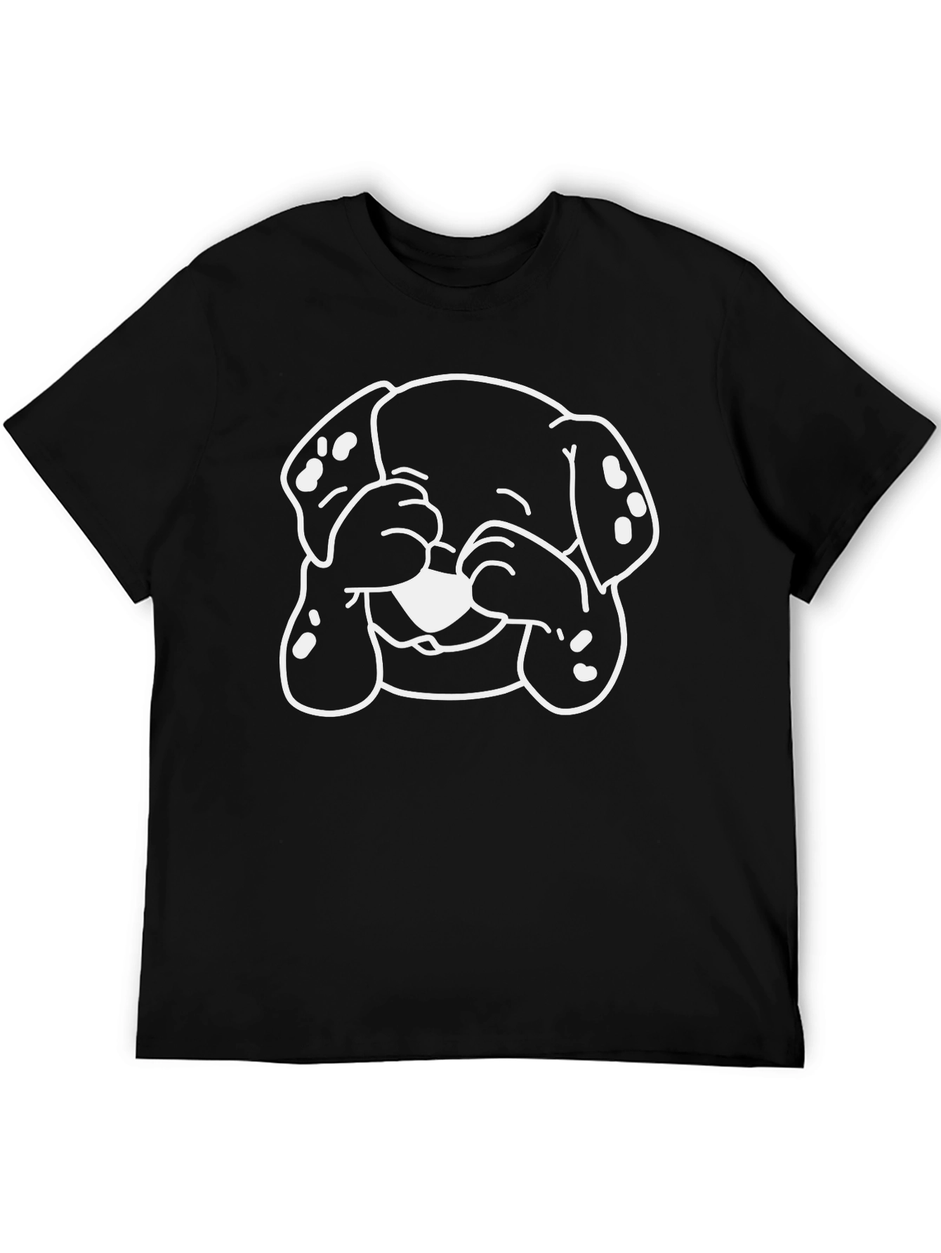 Dog Peek-a-boo Graphic Tee - Black Cotton Blend