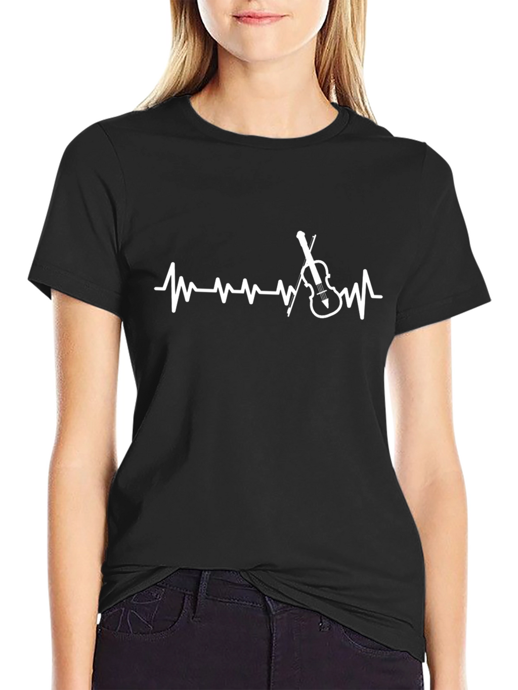 Violin Heartbeat T-Shirt - Music Lover Tee