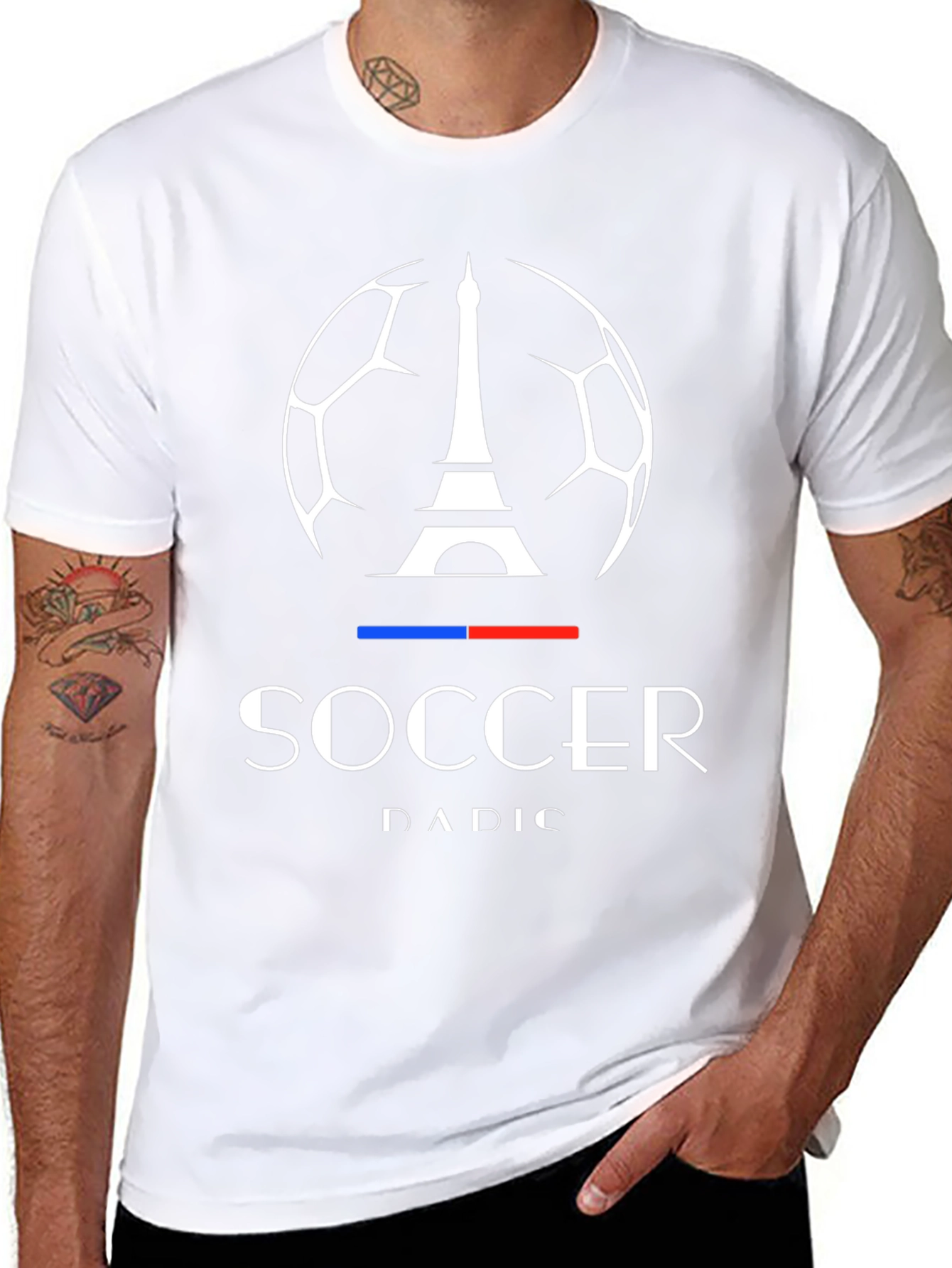 Paris Soccer T-Shirt - Mens Black Graphic Tee