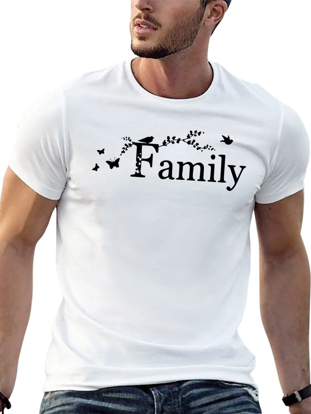 Family Graphic T-Shirt - Black