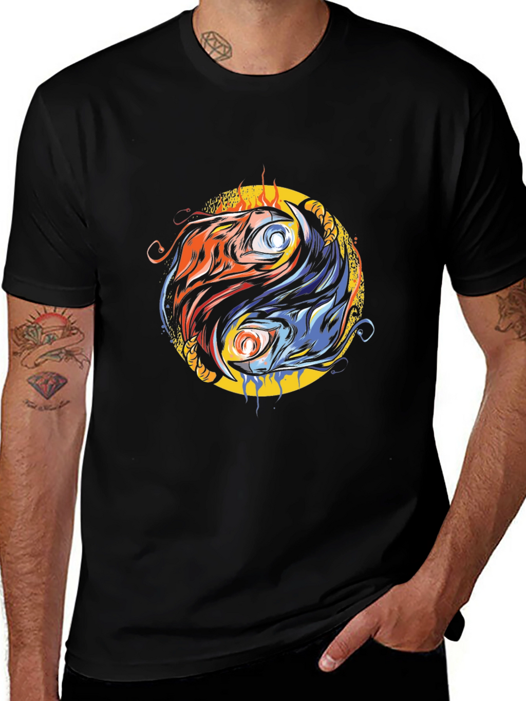 Yin Yang Fire & Ice Graphic Tee
