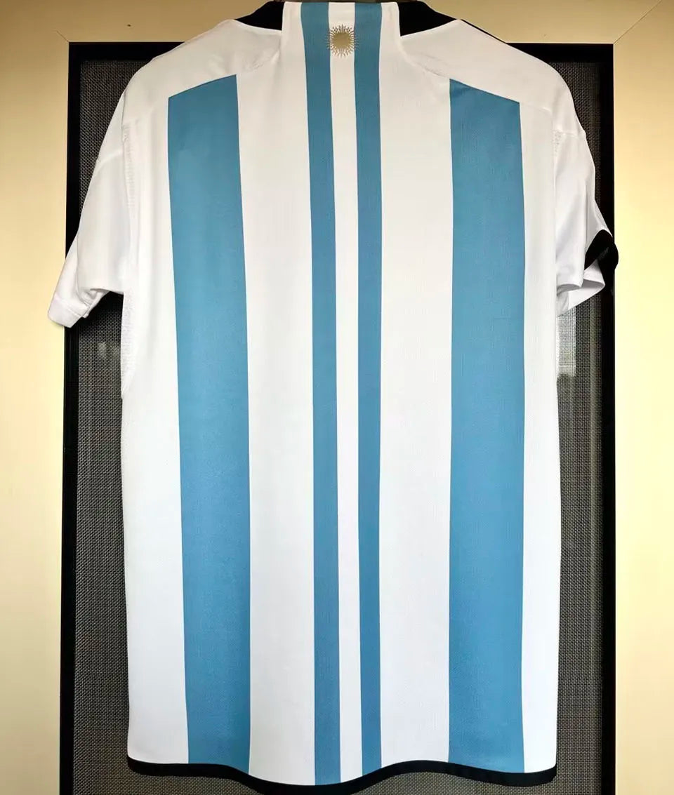 MESSI #10 Signature Version Argentina 1:1 Home Fans Jersey (3 Stars 3星 签名和图版) ★★ Detail 2