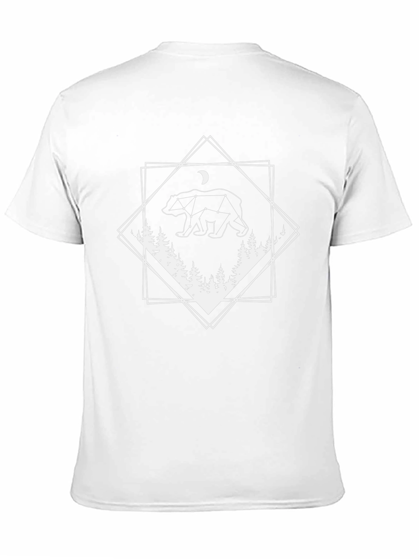Geometric Bear Constellation Graphic Tee - Black