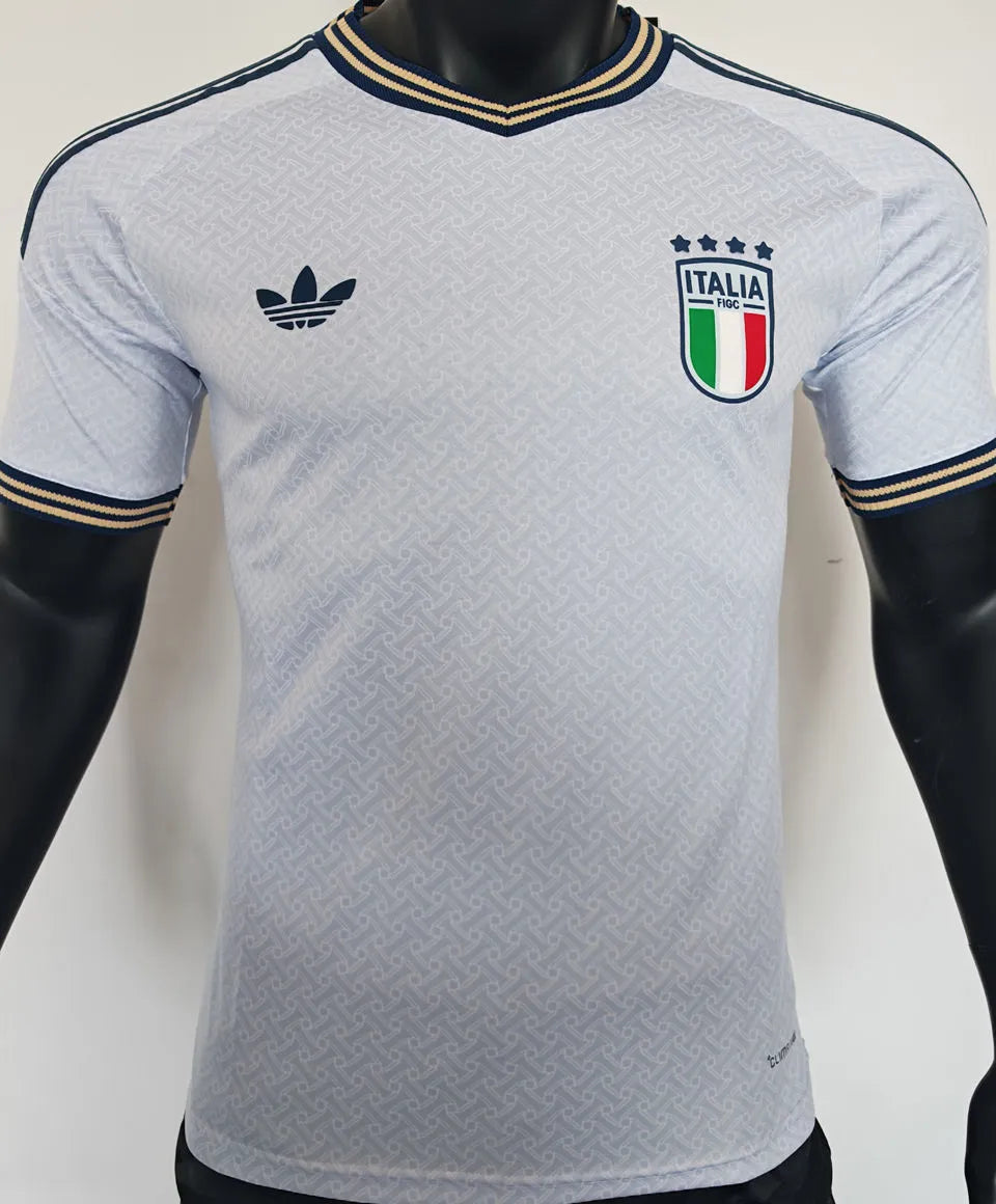 2026/27 Italy White Retro Style Soccer Jersey Detail 1