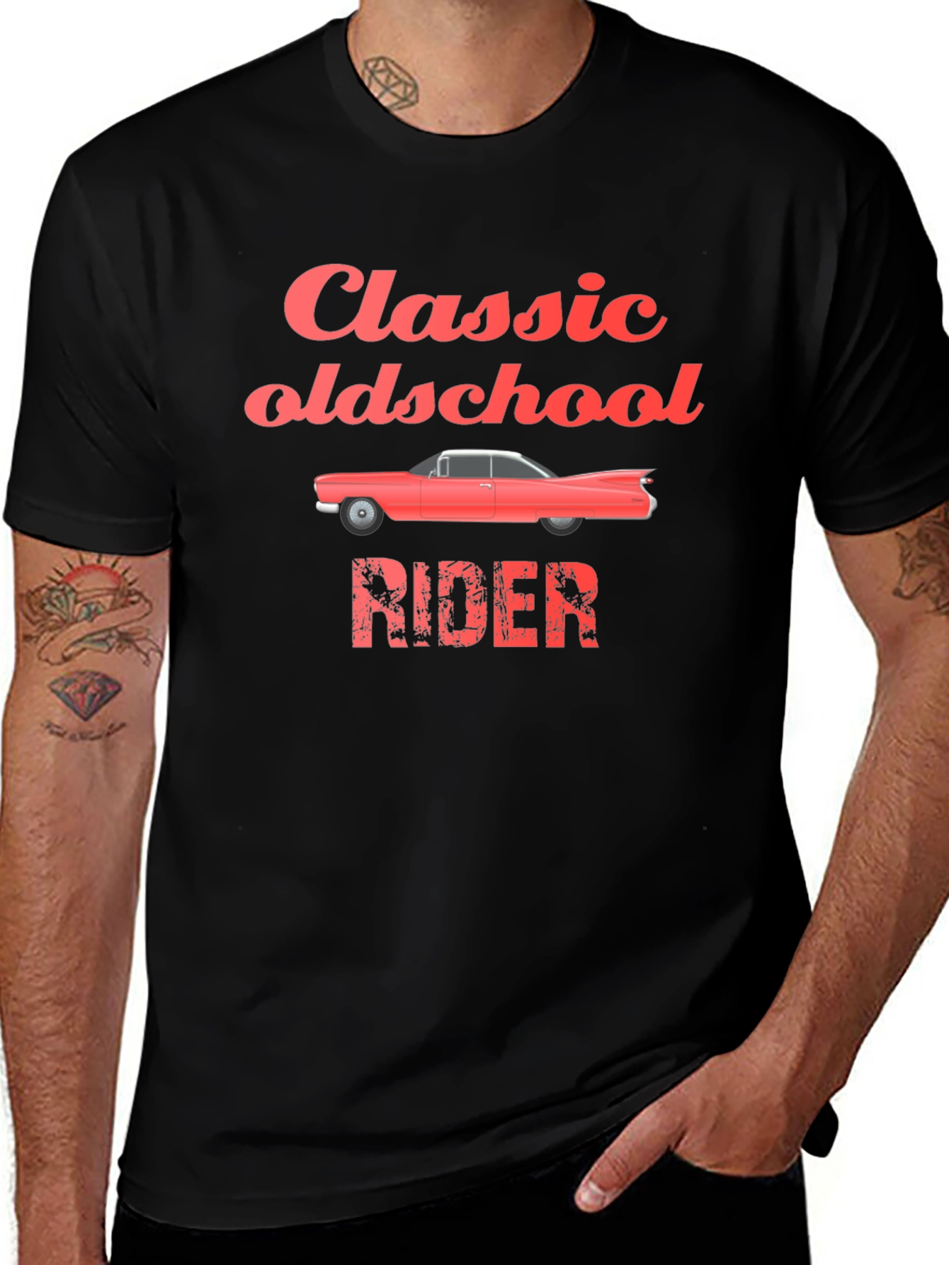 Classic Oldschool Rider Black T-Shirt