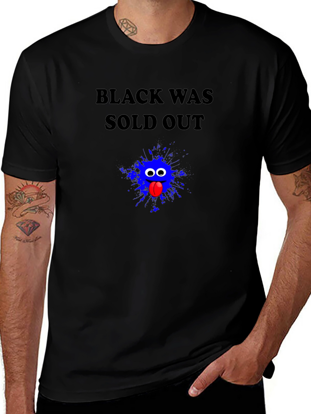Humorous Black Was Sold Out Graphic Tee