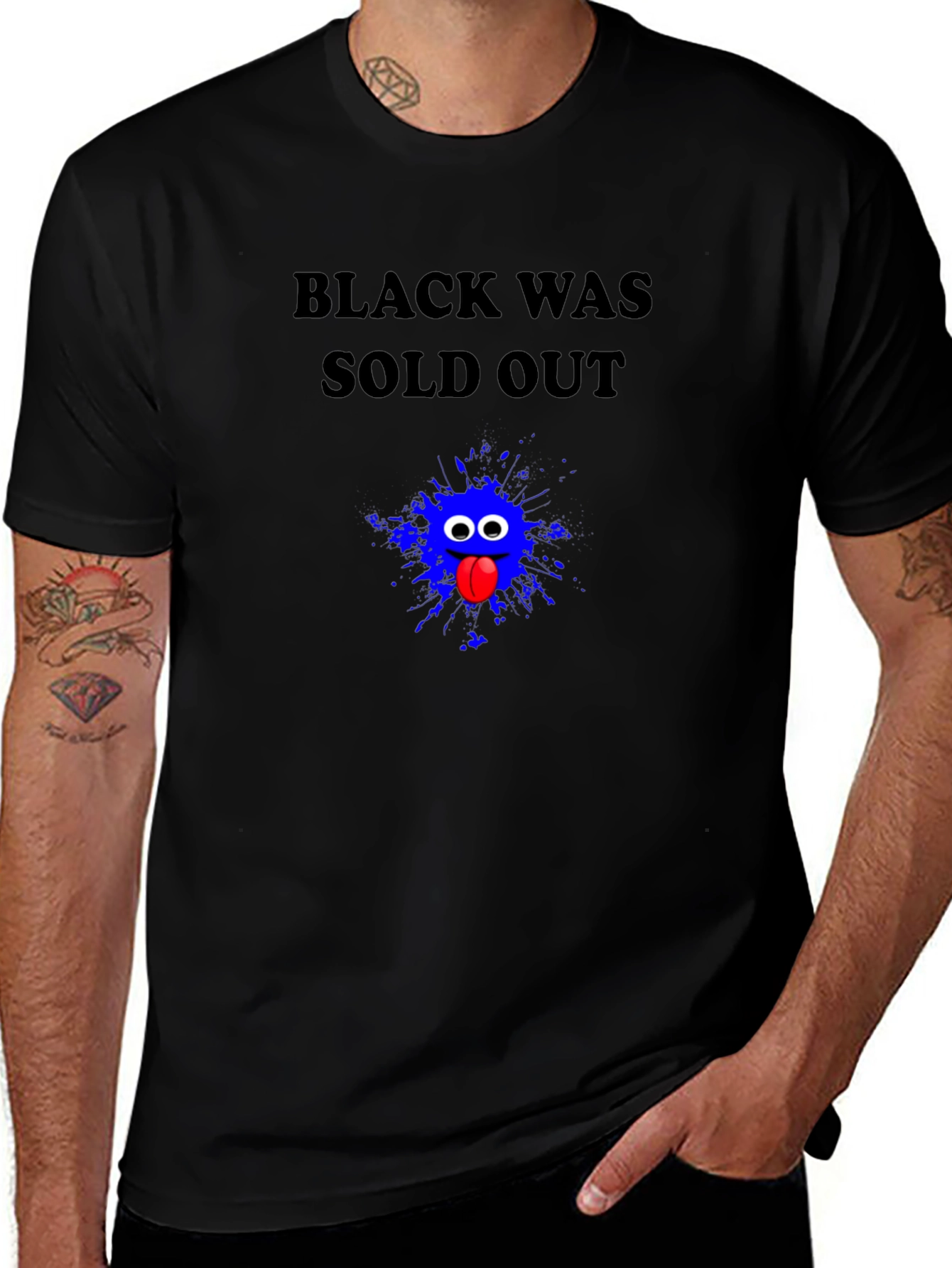 Humorous Black Was Sold Out Graphic Tee
