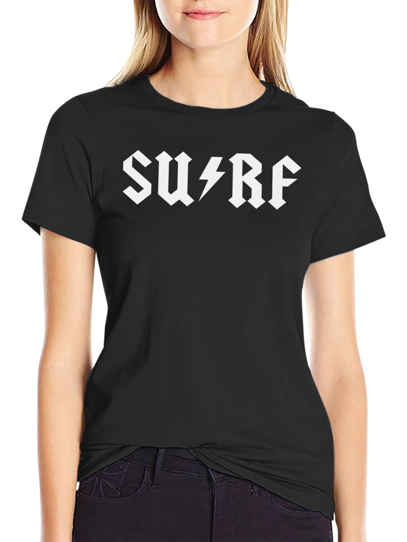Surf AC DC Style Black T-Shirt