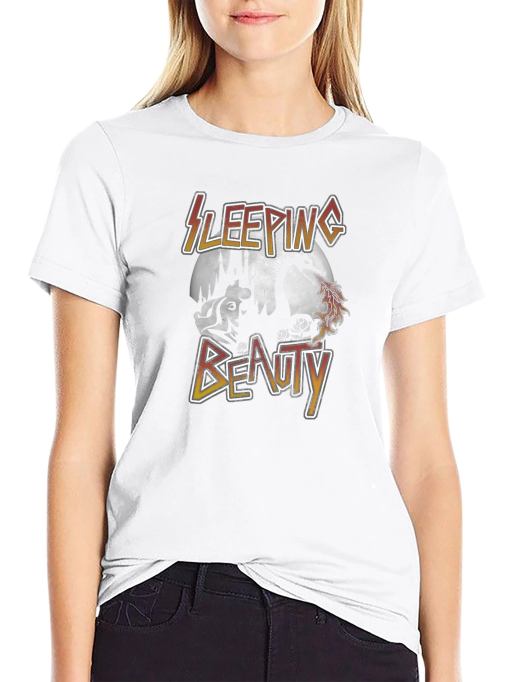 Sleeping Beauty Dragon Graphic Tee - Unisex Black T-Shirt