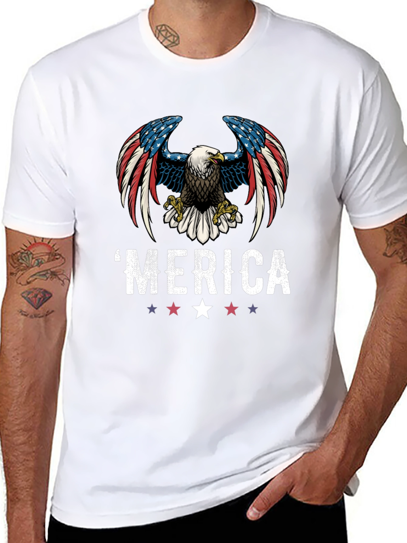 Patriotic Eagle Graphic T-Shirt