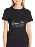 Time to Travel Black Graphic T-Shirt