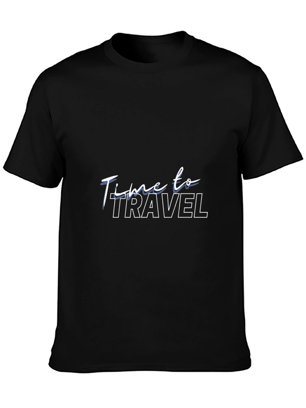 Time to Travel Black Graphic T-Shirt