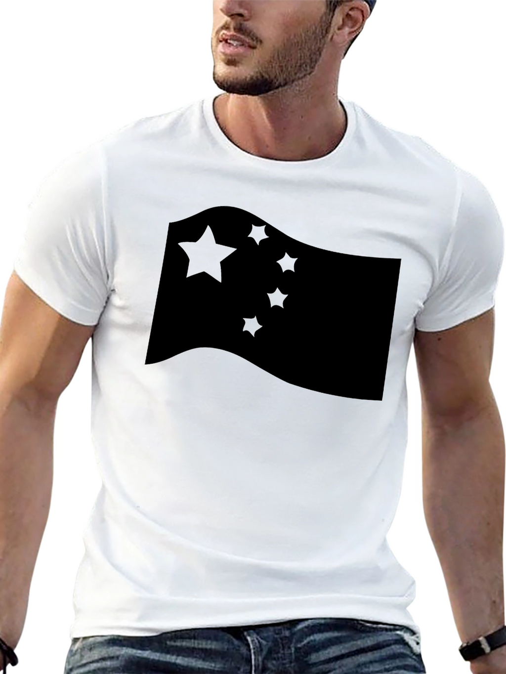 China Flag Graphic T-Shirt Crew Neck Casual Style