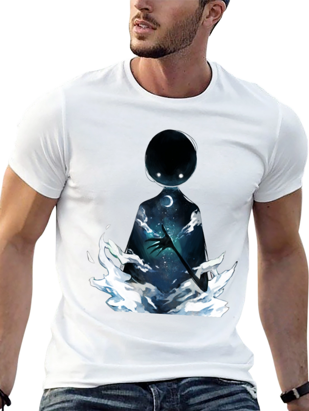 Unique Graphic Print Black T-Shirt