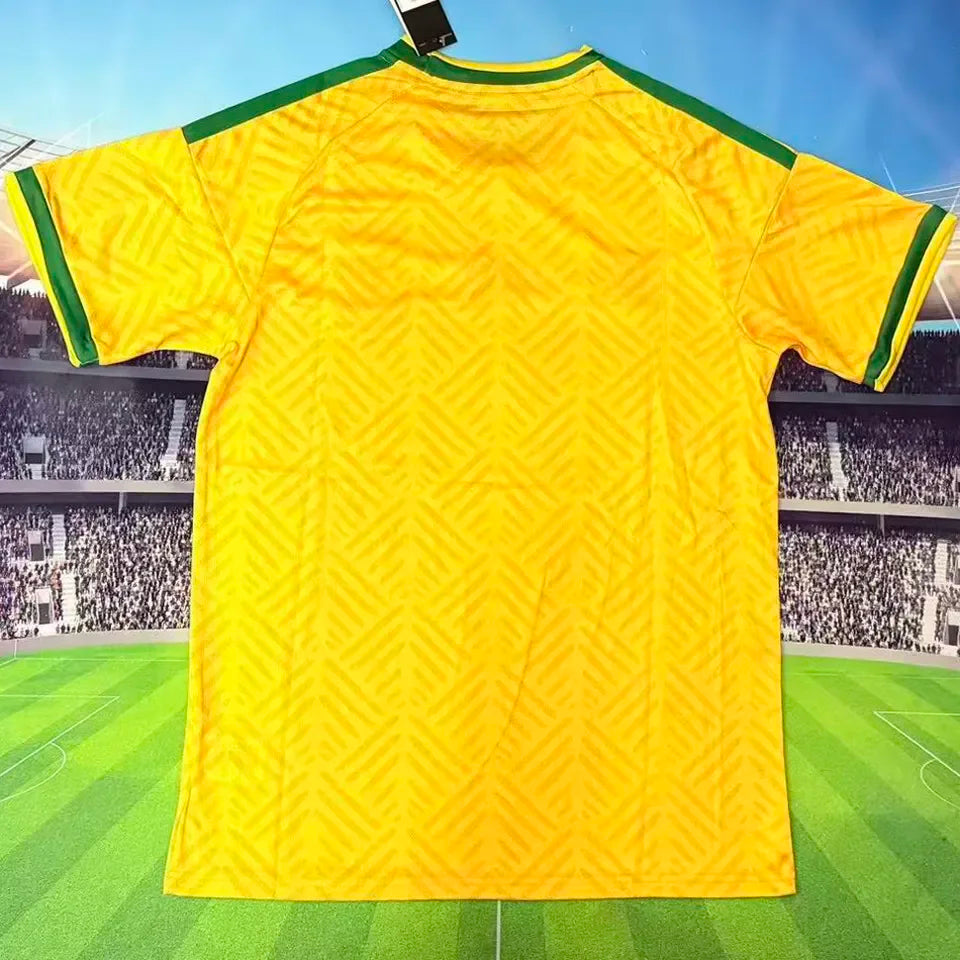 2026/27 South Africa Home Yellow Fans Soccer Jersey Detail 3