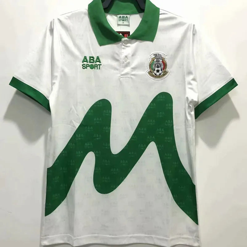 1997 Mexico Black Red Retro Soccer Jersey Detail 4