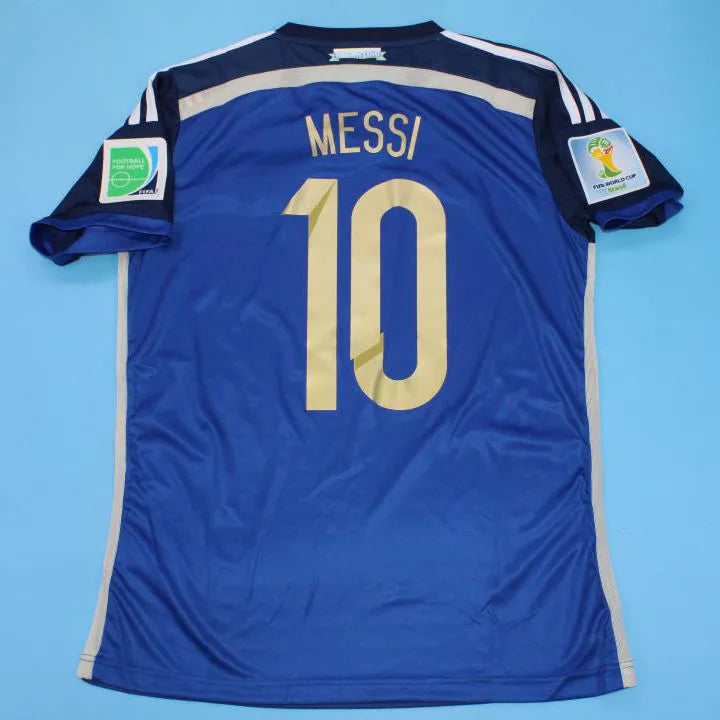 2014 Argentina Away Retro Soccer Jersey Back