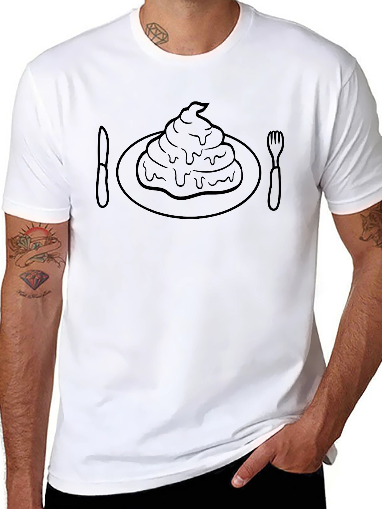Novelty T-Shirt: Poop Dessert - Humorous Graphic Tee