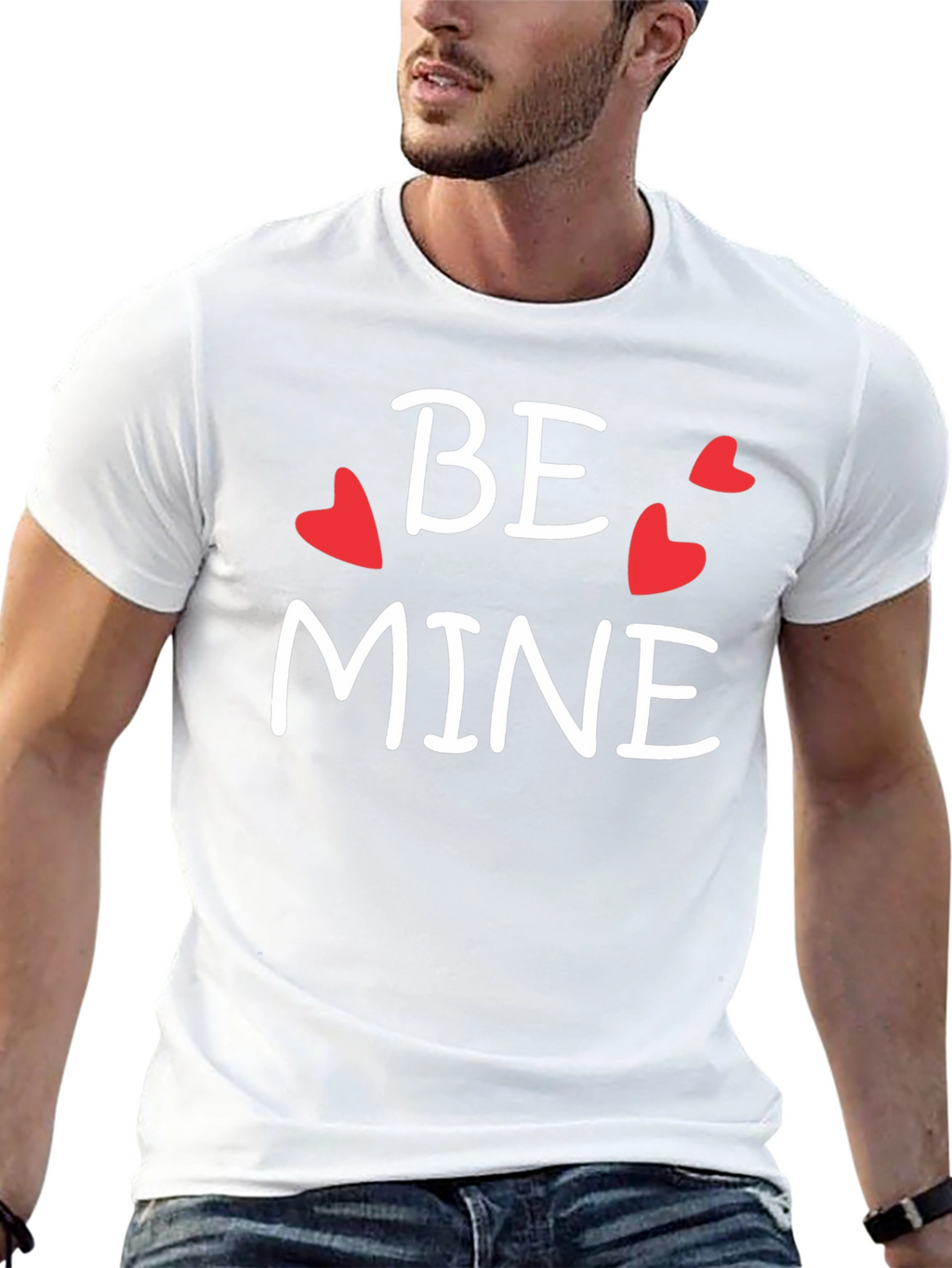 Be Mine Valentines Day Graphic Tee - Black Cotton