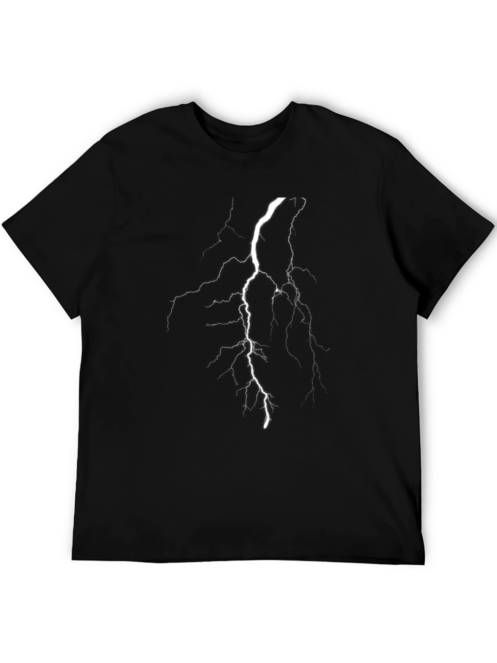 Lightning Bolt Graphic Tee - Striking Black T-Shirt