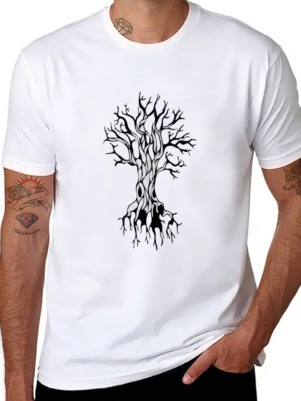 Dark Tree Graphic Tee - Mens Black T-Shirt