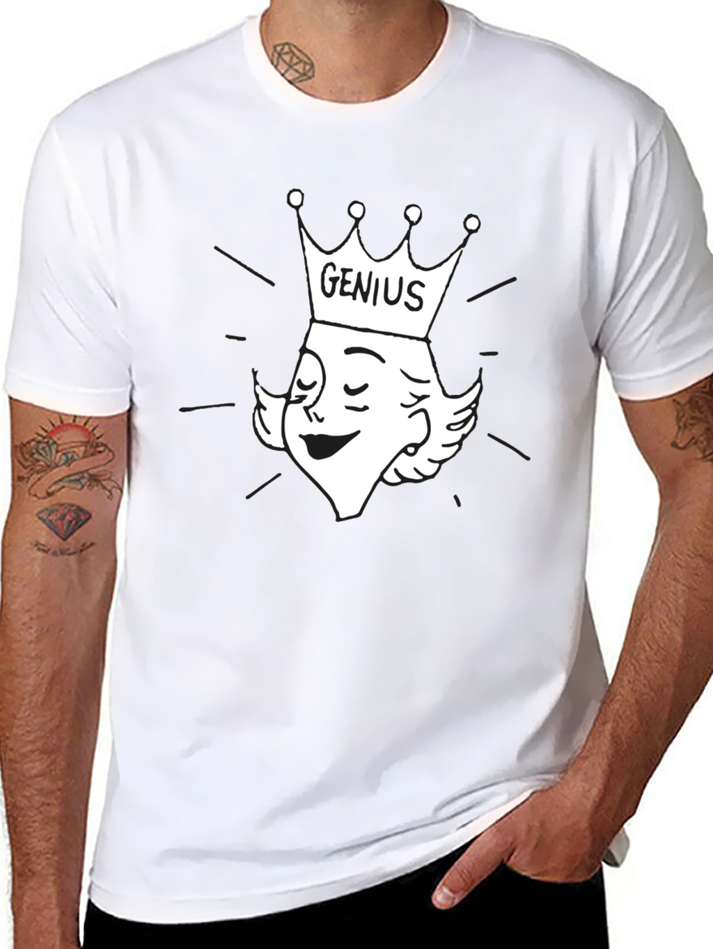 Genius Cartoon Graphic Tee - Black Cotton T-Shirt