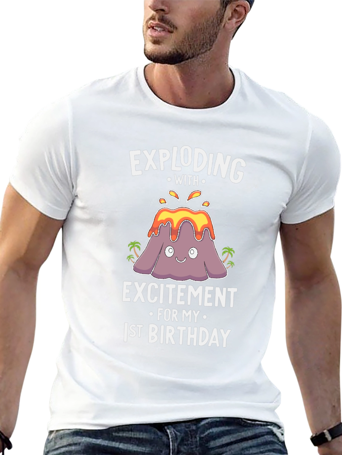Exploding with Excitement 1st Birthday Volcano T-Shirt