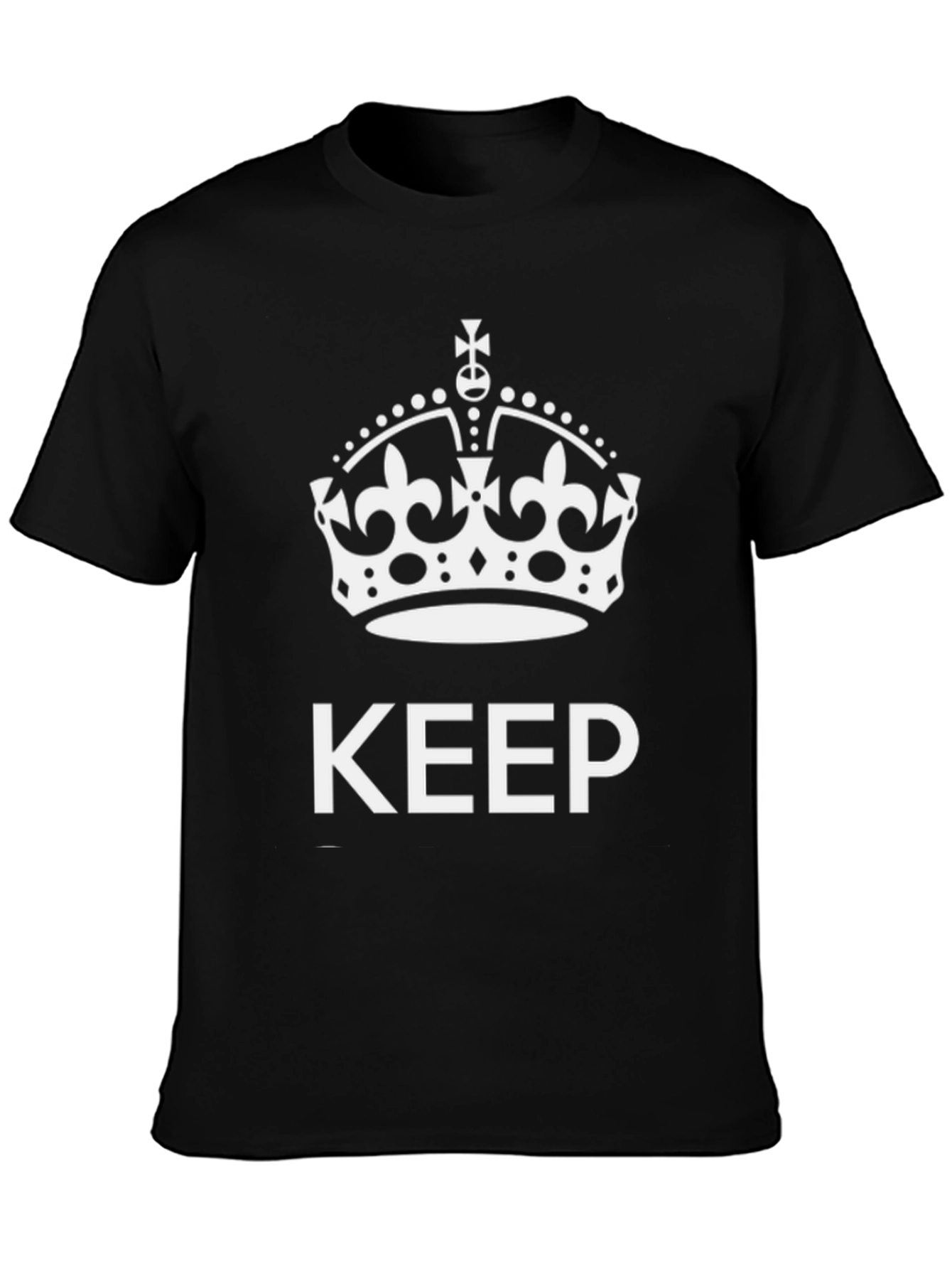 Keep Calm Crown Graphic T-Shirt - Stylish Mens Tee