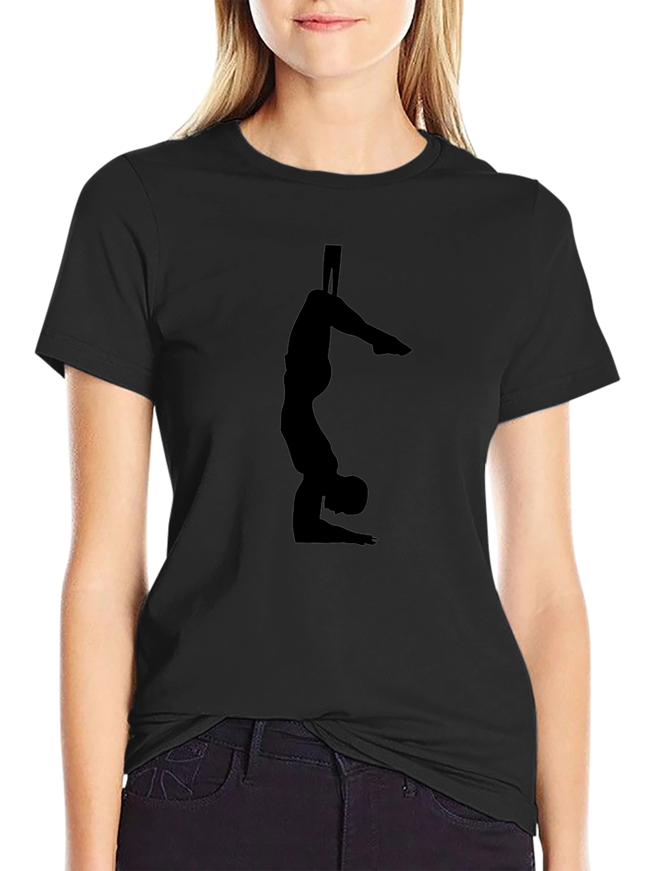 Mens Black Gymnastics Graphic T-Shirt