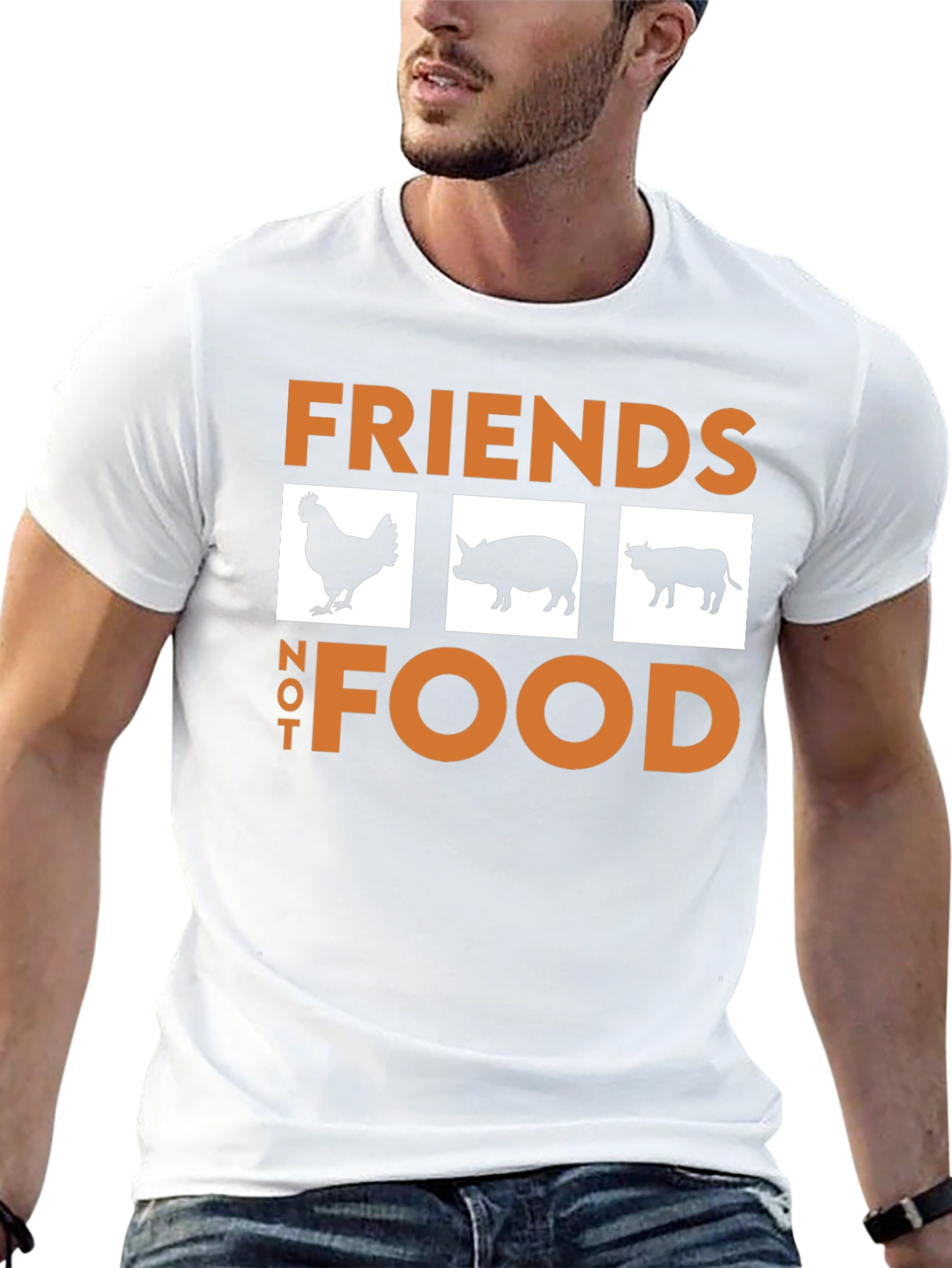 Vegan Friends Not Food T-Shirt Black