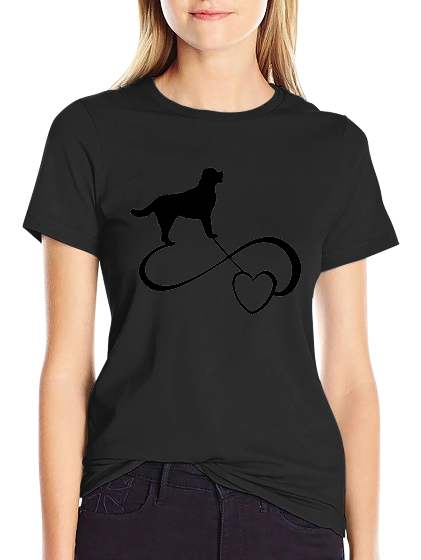Dog Infinity Love Black T-Shirt