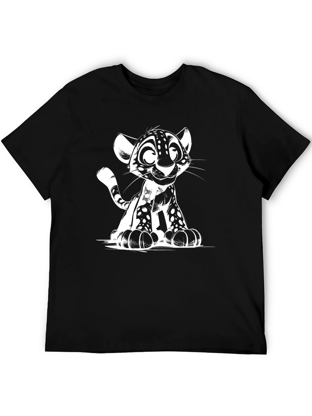 Cute Cartoon Cub T-Shirt - Unisex Black Tee
