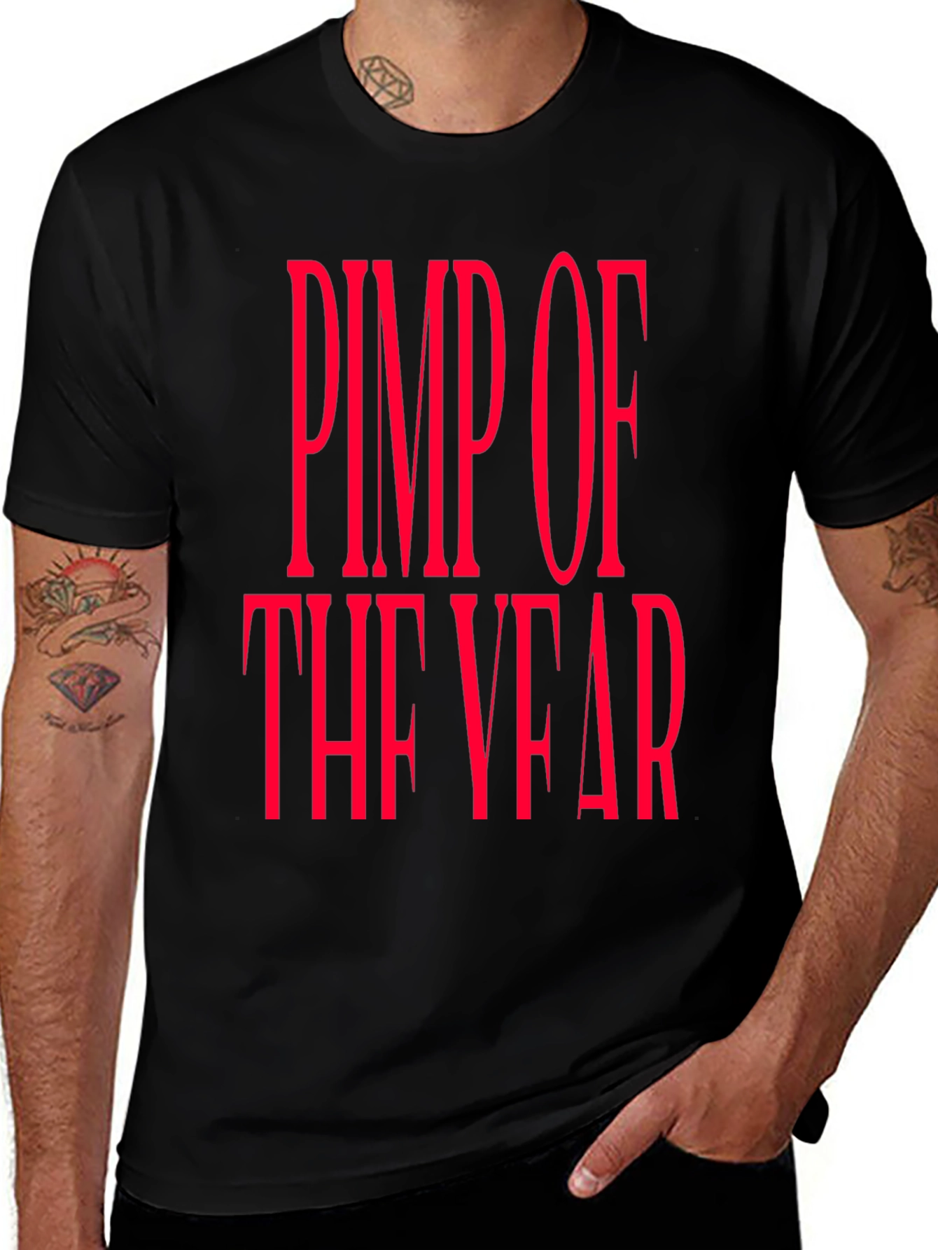 Pimp of the Year Black Graphic T-Shirt
