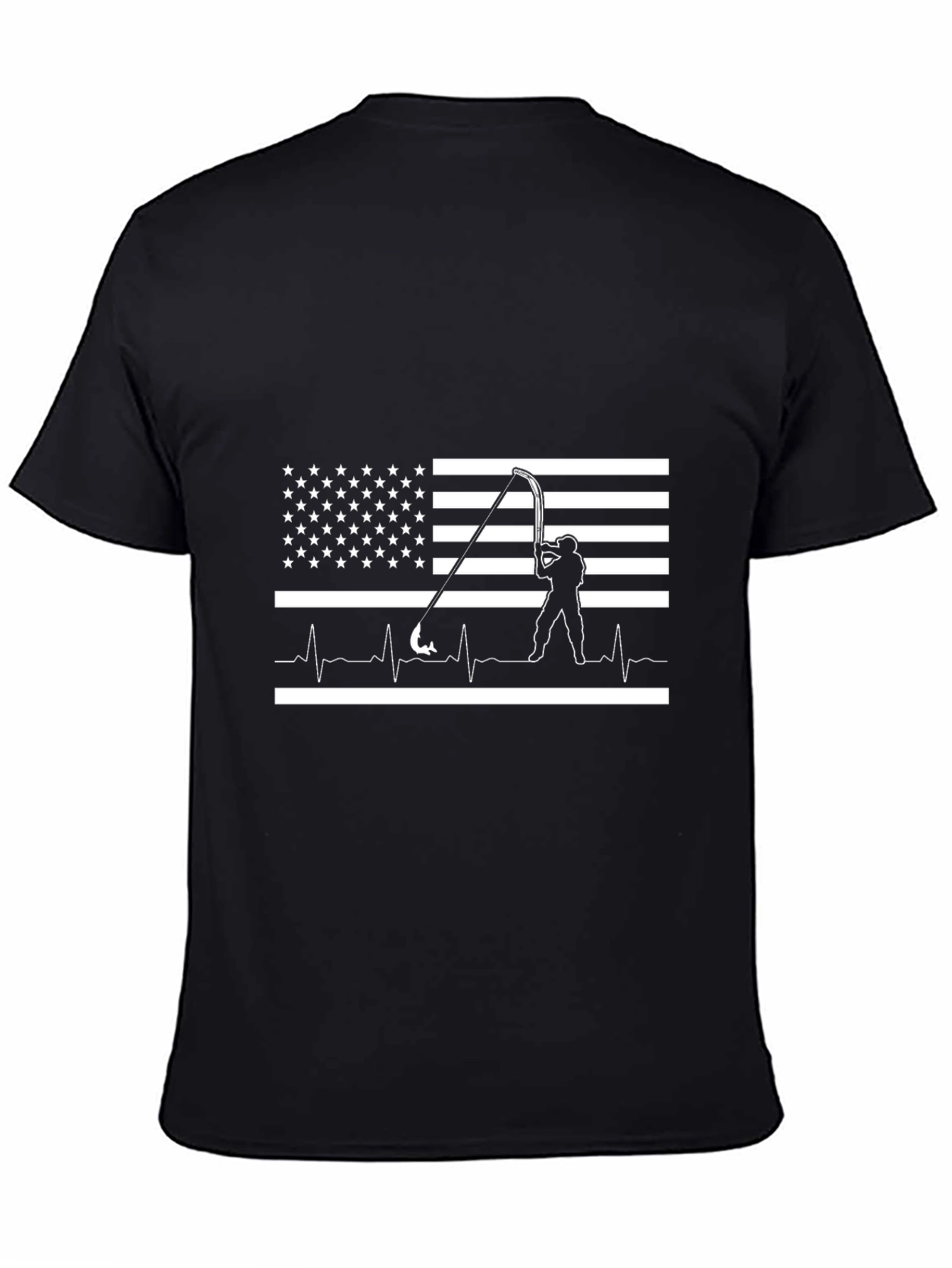 American Fishing Heartbeat T-Shirt