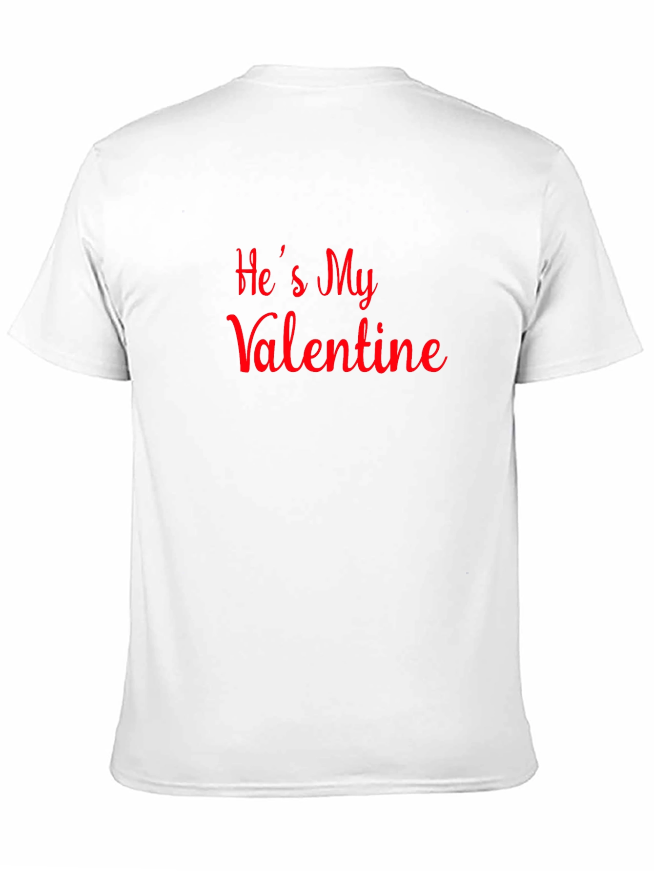 Hes My Valentine T-Shirt - Black - Red Text