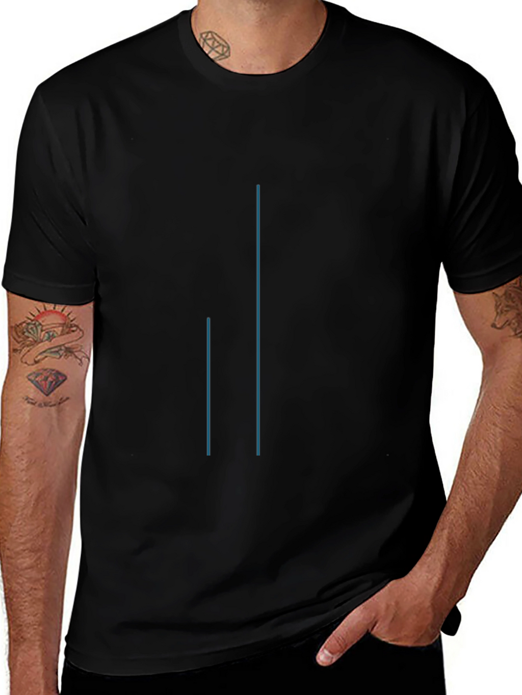 Mens Black Casual T-Shirt