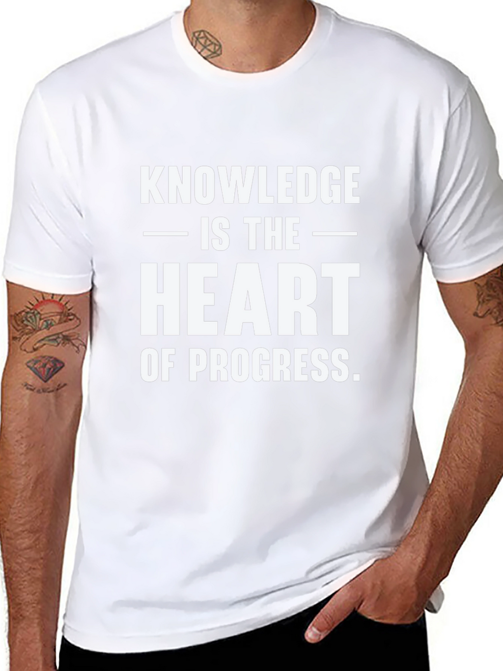 Knowledge is the Heart of Progress Black Tee