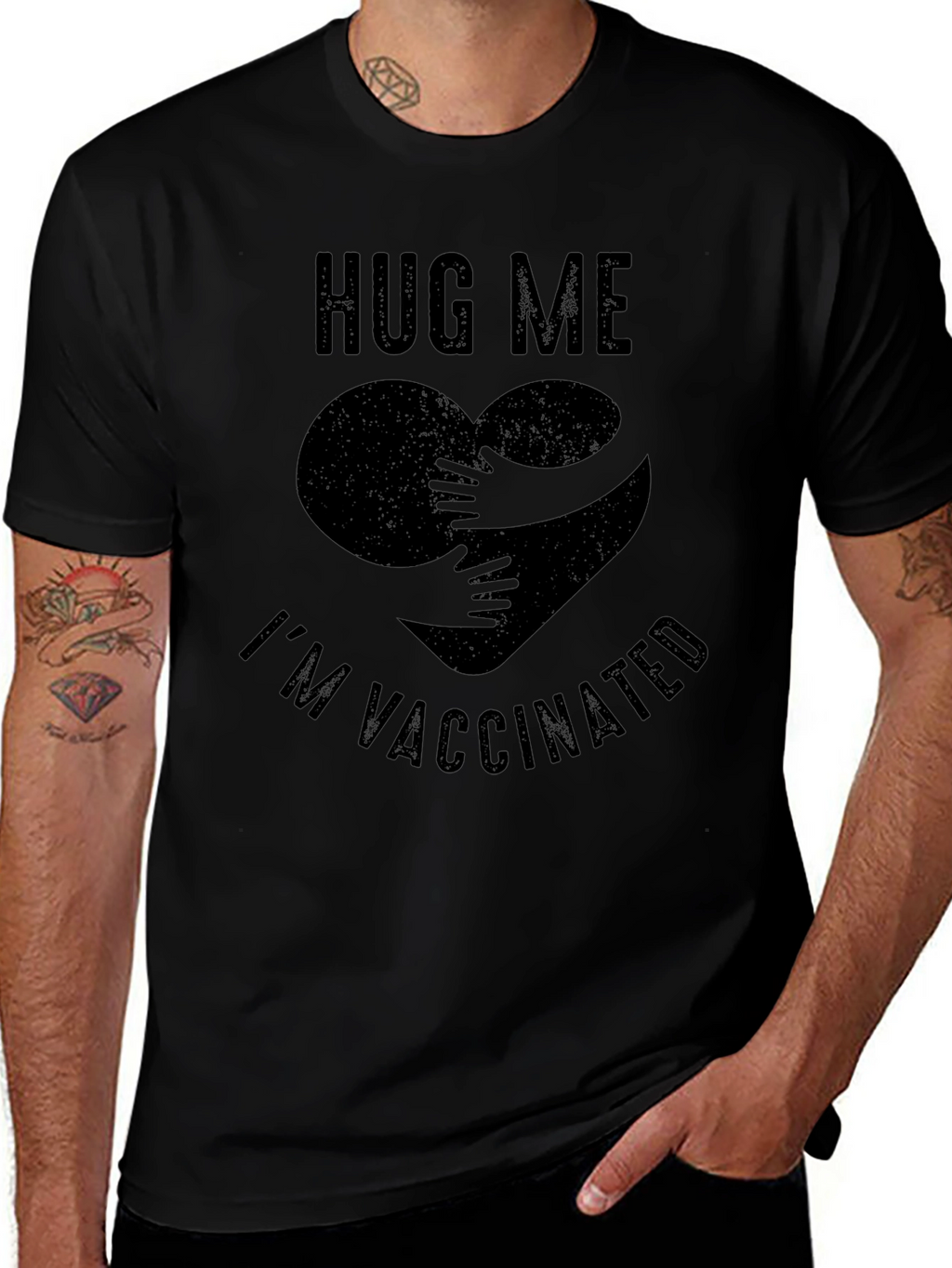 Hug Me Im Vaccinated Graphic T-Shirt