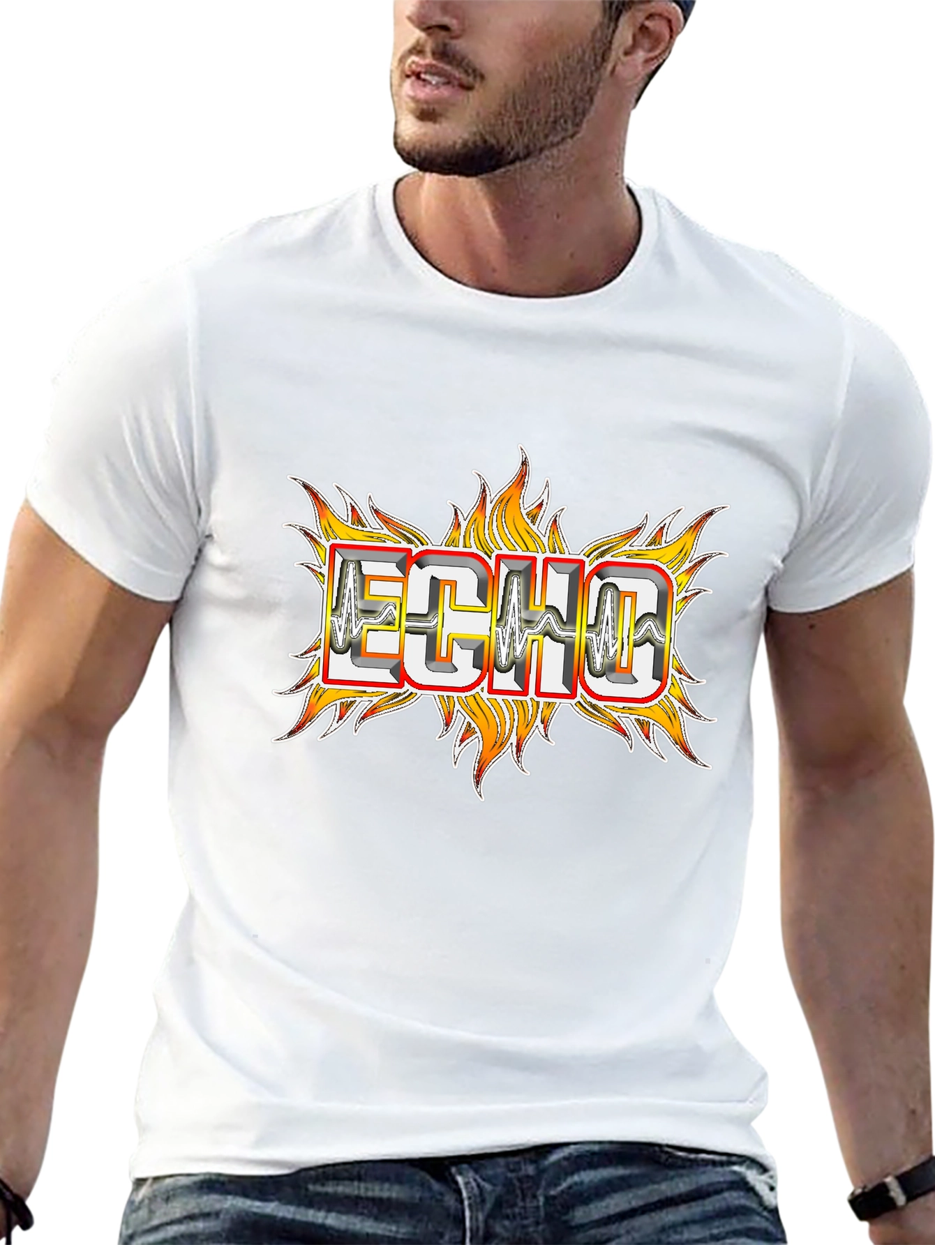 Echo Flame Graphic Tee - Mens Black T-Shirt