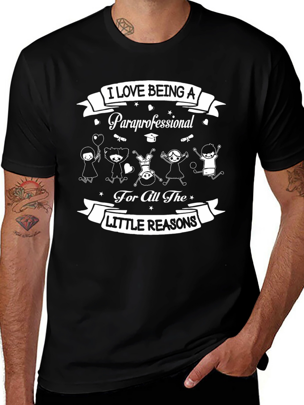 I Love Being A Paraprofessional Black T-Shirt